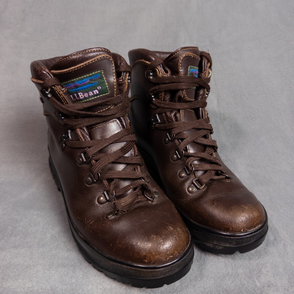 LL Bean Cresta Hiking Boots Womens 8.5 Brown Gore-Tex Vibram Leather Italy - Picture 5 of 9